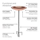 Good Directions Pure Copper 18 inch Birdbath on Garden Pole