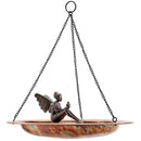 Good Directions 18 inch Hanging Fired Copper Bird Bath with Fairy