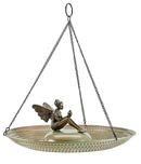 Good Directions 18 inch Hanging Blue Verde Copper Bird Bath with Fairy