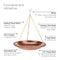 Good Directions Pure Copper 18 inch Hanging Birdbath