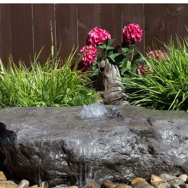 Large Bird Bath GFRC Boulder Fountain - Complete Kit - Blue Thumb