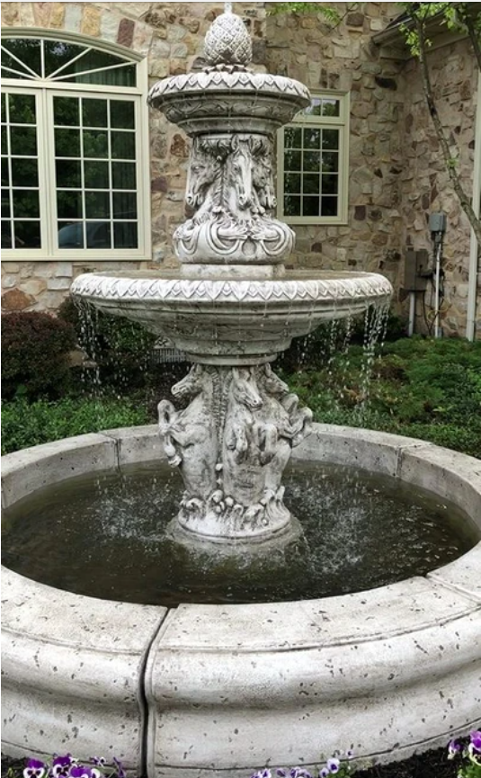 Cavalli Outdoor Fountain with Fiore Pond