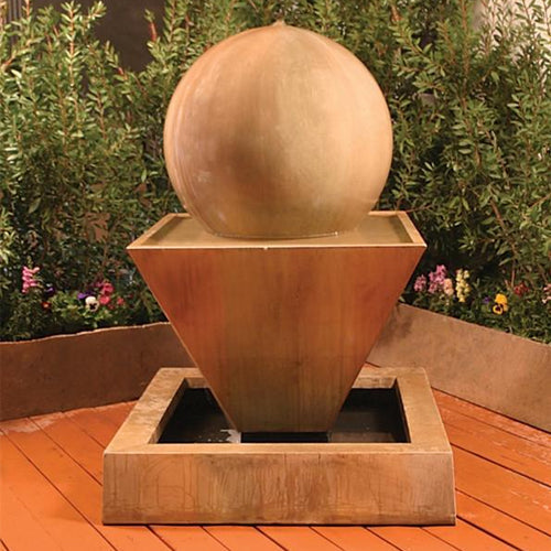 Large Oblique Outdoor Fountain with Ball