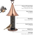 Good Directions Castella Turret-Inspired Pure Copper Bird Feeder