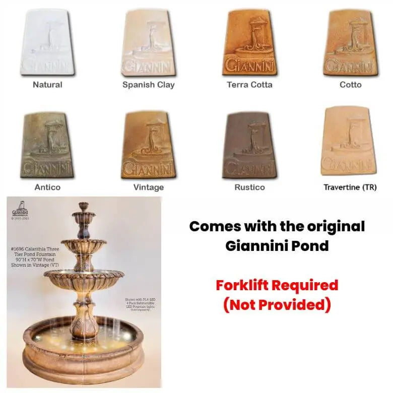 Giannini Garden Calanthia Three Tier Pond Fountain 1696