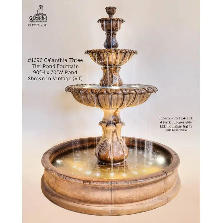 Giannini Garden Calanthia Three Tier Pond Fountain 1696