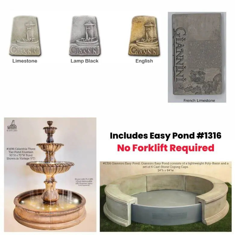 Giannini Garden Calanthia Three Tier Pond Fountain 1696