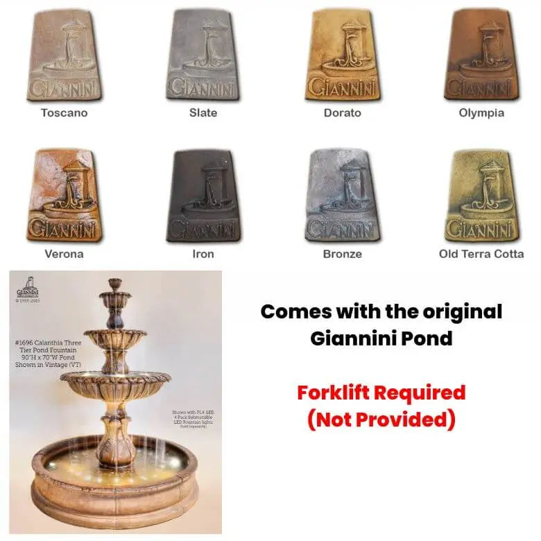 Giannini Garden Calanthia Three Tier Pond Fountain 1696